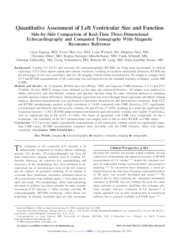 (PDF) Quantitative Assessment of Left Ventricular Size and Function ...