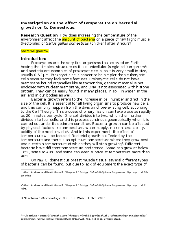 (DOC) Investigation on the effect of temperature on bacterial growth on ...