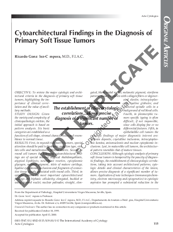 (PDF) Smallcell variant of synovial Fineneedle aspiration with ancillary features and
