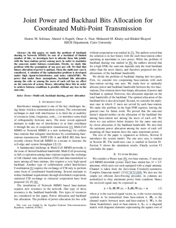 (PDF) Joint power and backhaul bits allocation for coordinated multi ...