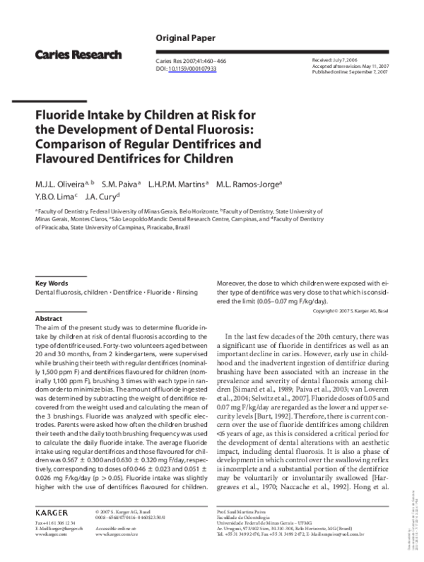 (PDF) Fluoride: Benefits far outweigh the risks | Stephen Corbett ...