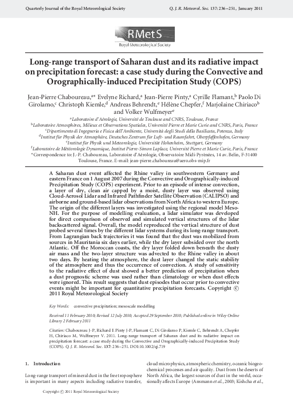 (PDF) Long-range transport of Saharan dust and its radiative impact on ...