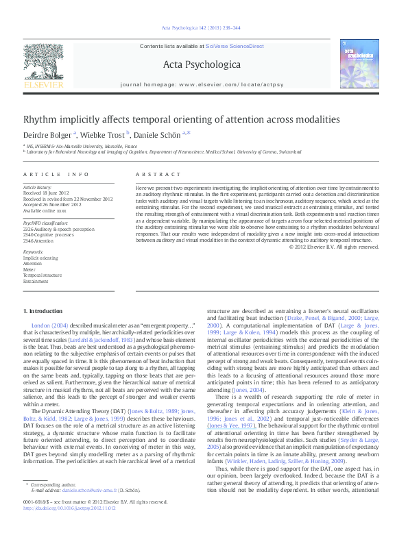 (PDF) Rhythm implicitly affects temporal orienting of attention across ...