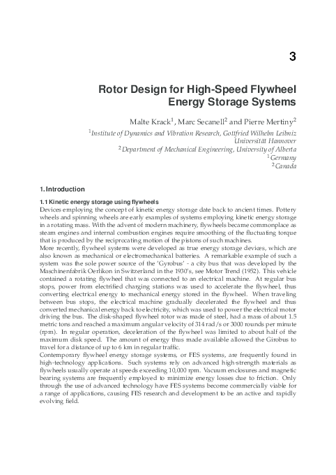 (PDF) Rotor Design for High-Speed Flywheel Energy Storage Systems