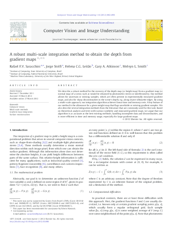 (PDF) A robust multi-scale integration method to obtain the depth from ...