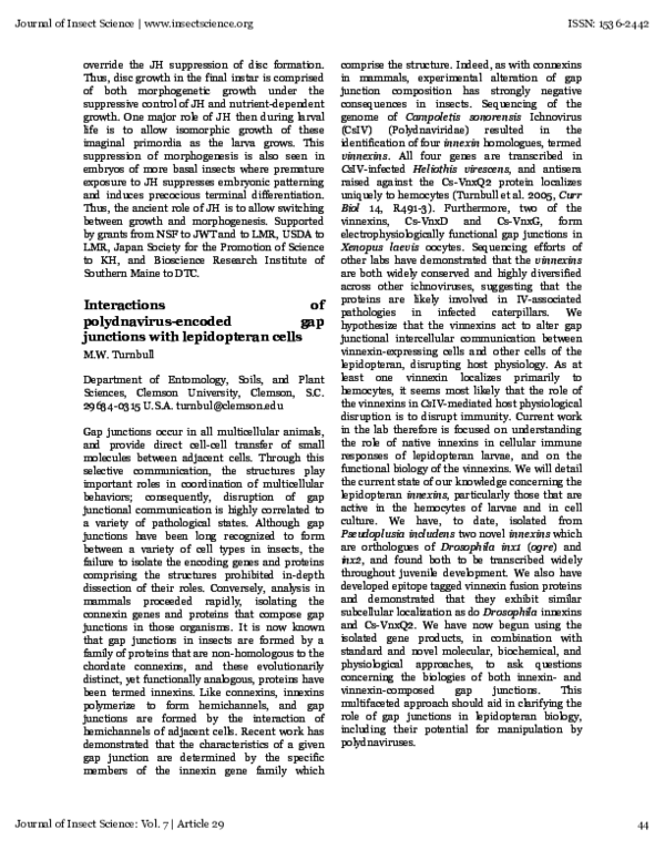 (PDF) Interactions of polydnavirus-encoded gap junctions with ...