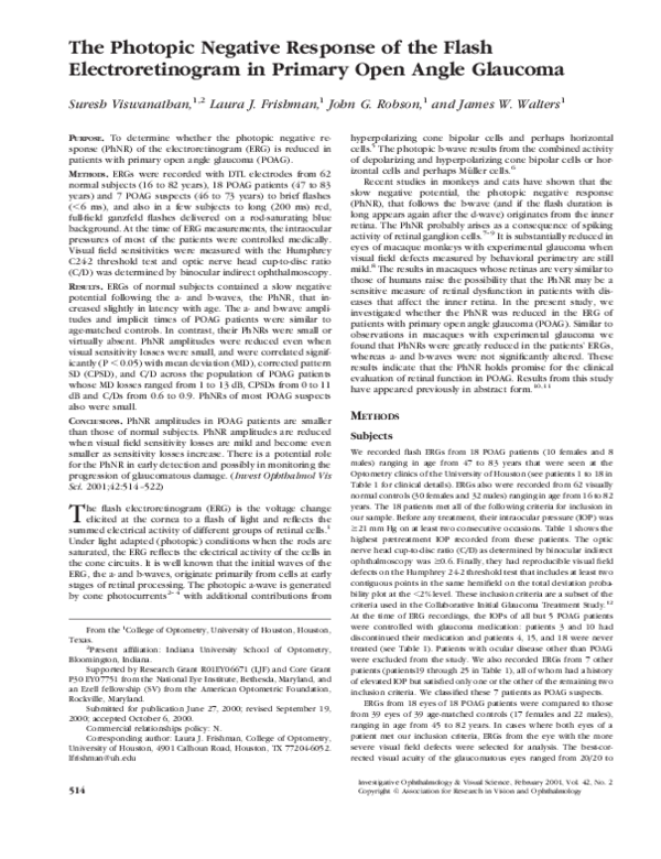 (PDF) The Photopic Negative Response of the Flash Electroretinogram in ...