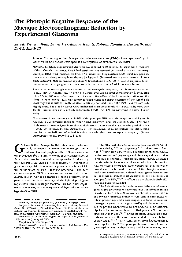 (PDF) The photopic negative response of the macaque electroretinogram ...