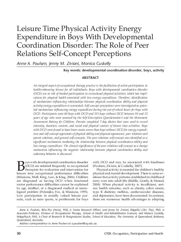 (PDF) Leisure Time Physical Activity Energy Expenditure in Boys with ...