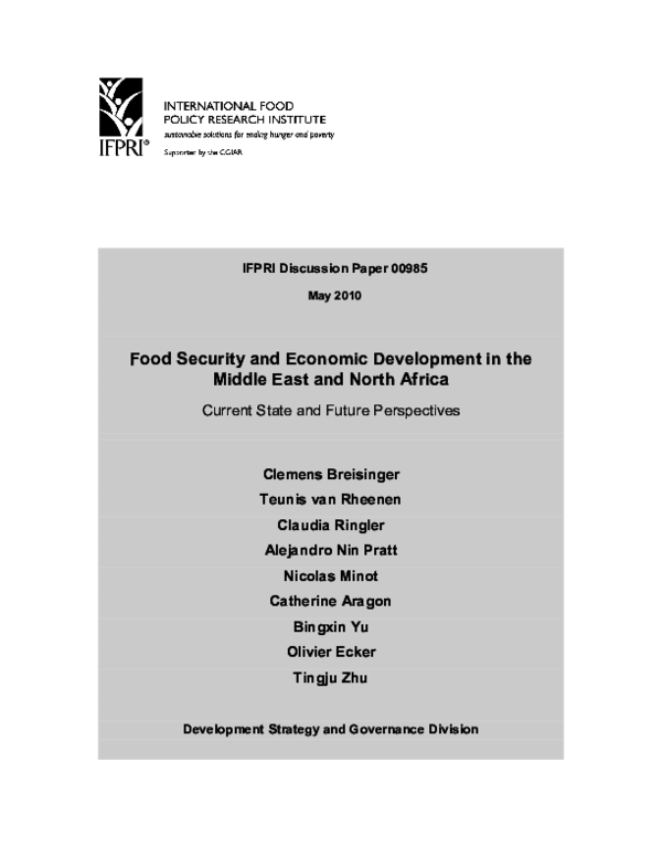(PDF) Food security and economic development in the Middle East and ...
