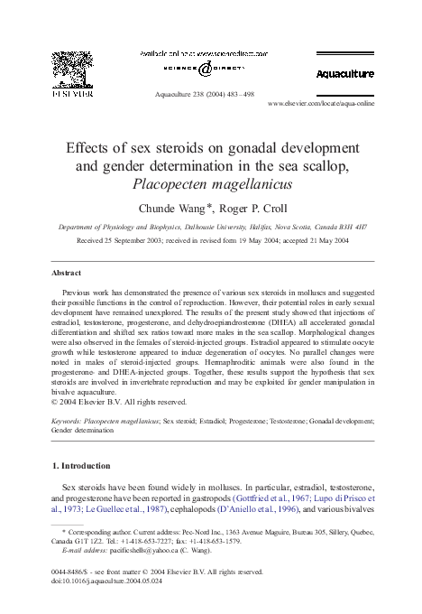 (PDF) Effects of sex steroids on gonadal development and gender ...