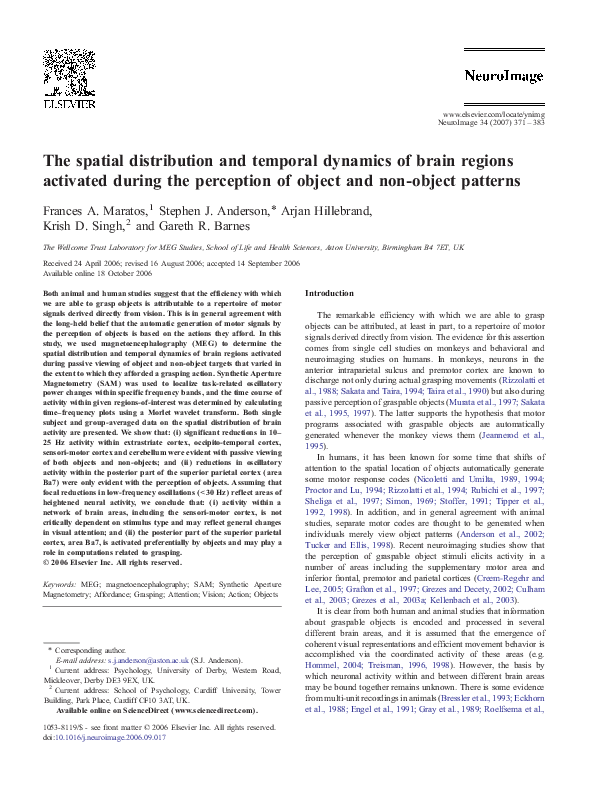(PDF) The spatial distribution and temporal dynamics of brain regions ...