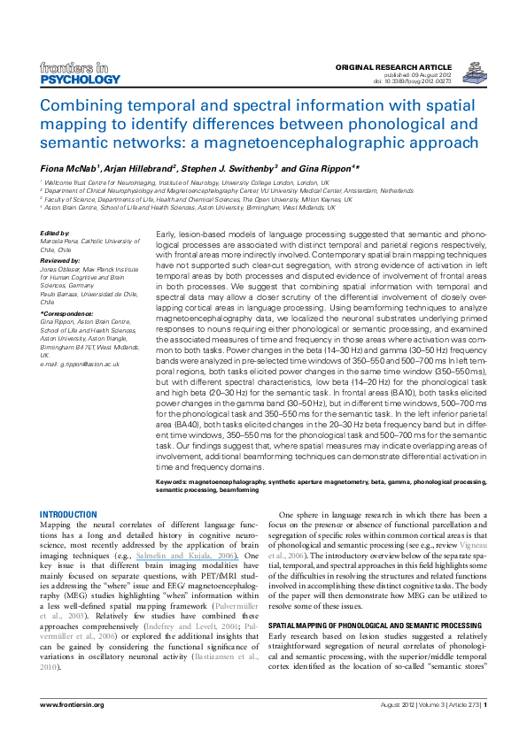 (PDF) Combining Temporal and Spectral Information with Spatial Mapping ...