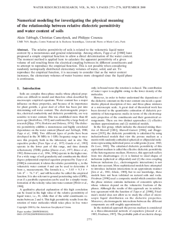PDF Numerical Modeling For Investigating The Physical Meaning Of The Relationship Between