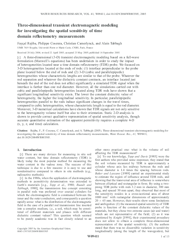 (PDF) Three-dimensional transient electromagnetic modeling for ...