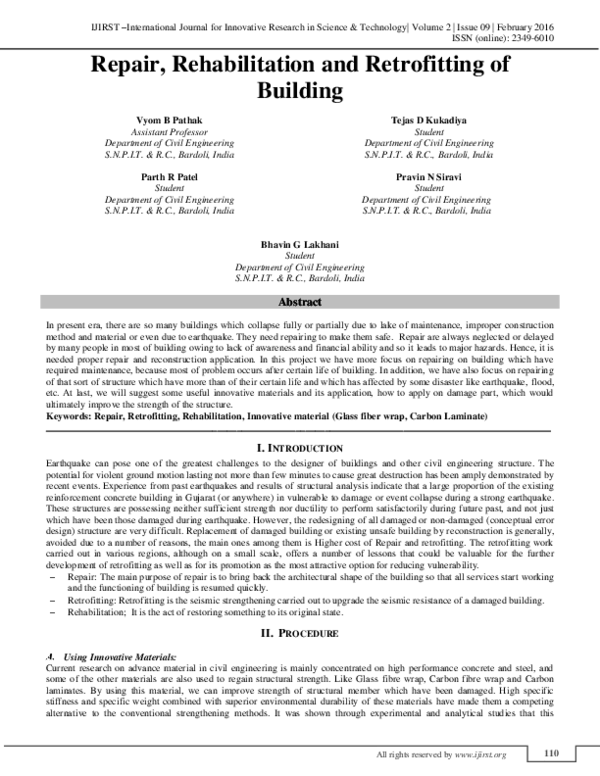 Building rehabilitation essay image