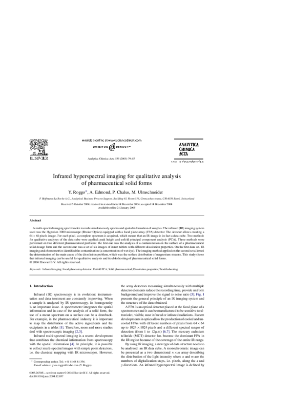 (PDF) Infrared hyperspectral imaging for qualitative analysis of ...