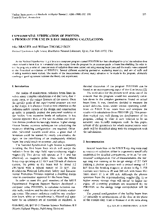 (PDF) Experimental verification of PHOTON A program for use in xray
