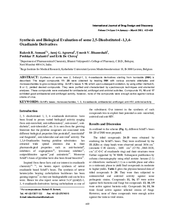 (PDF) Synthesis and Biological Evaluation of some 2, 5-Disubstituted-1 ...