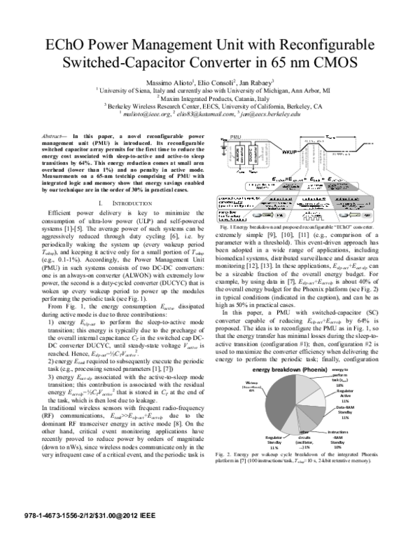 (PDF) EChO power management unit with reconfigurable switched-capacitor ...