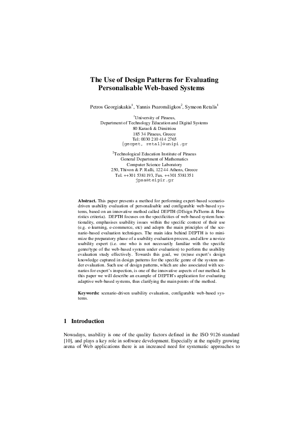 (PDF) The Use of Design Patterns for Evaluating Personalisable Web ...