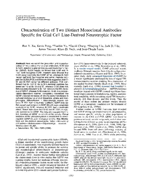 (PDF) Characterization of Two Distinct Monoclonal Antibodies Specific ...