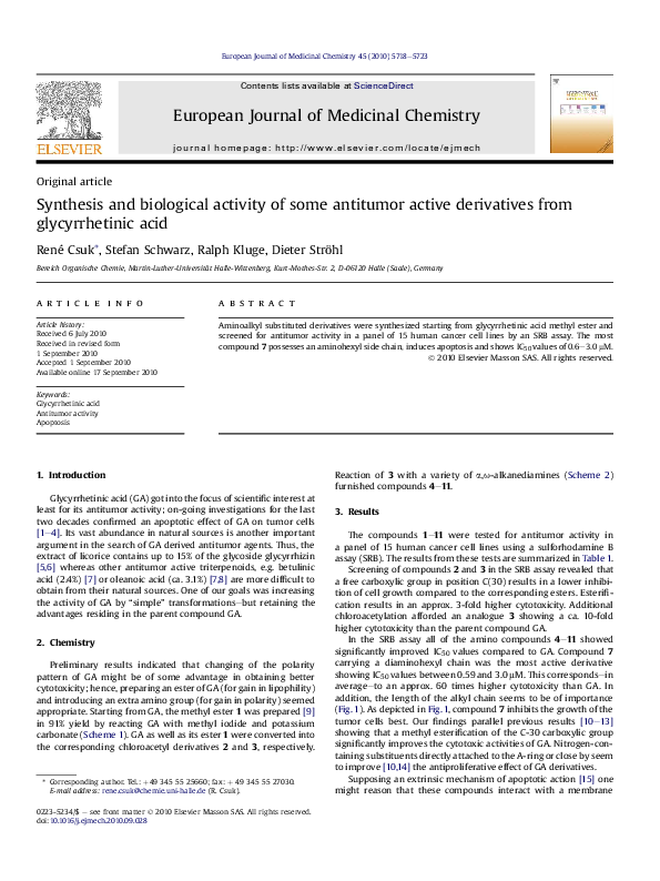 (PDF) Synthesis and biological activity of some antitumor active ...