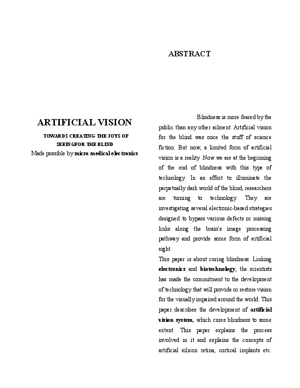 Artificial vision essay 05 image