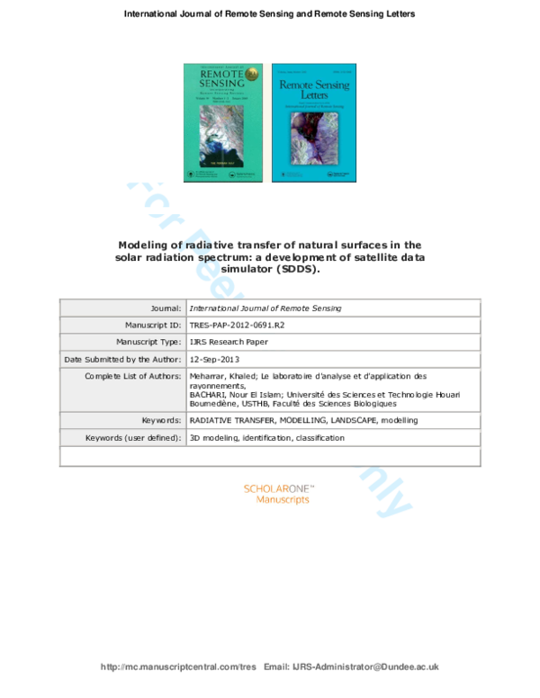 (PDF) International Journal of Remote Sensing and Remote Sensing Letters