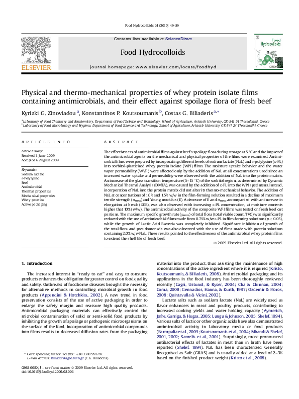 (PDF) Physical and thermo-mechanical properties of whey protein isolate ...