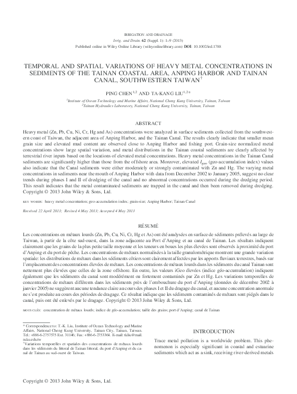 (PDF) Temporal and spatial variations of heavy metals (Cu, Pb and Ni ...