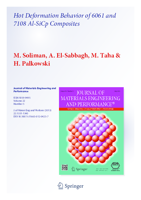 (PDF) Hot Deformation Behavior of 6061 and 7108 Al-SiCp Composites