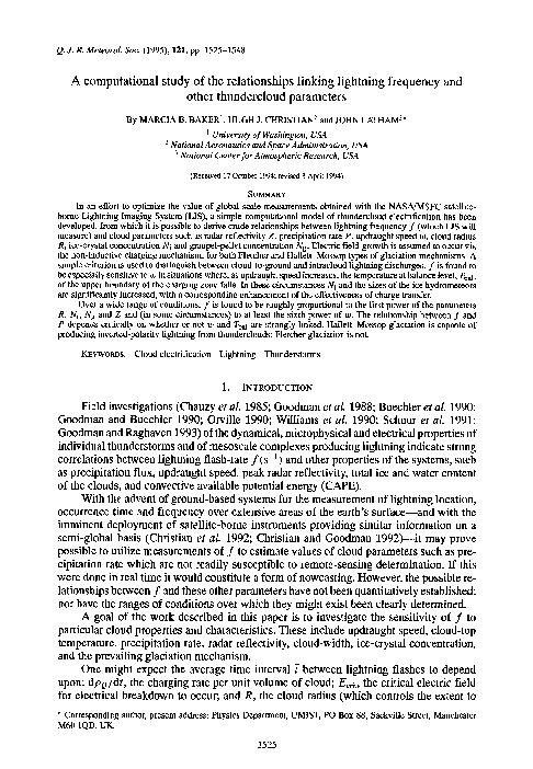 (PDF) A computational study of the relationships linking lightning ...