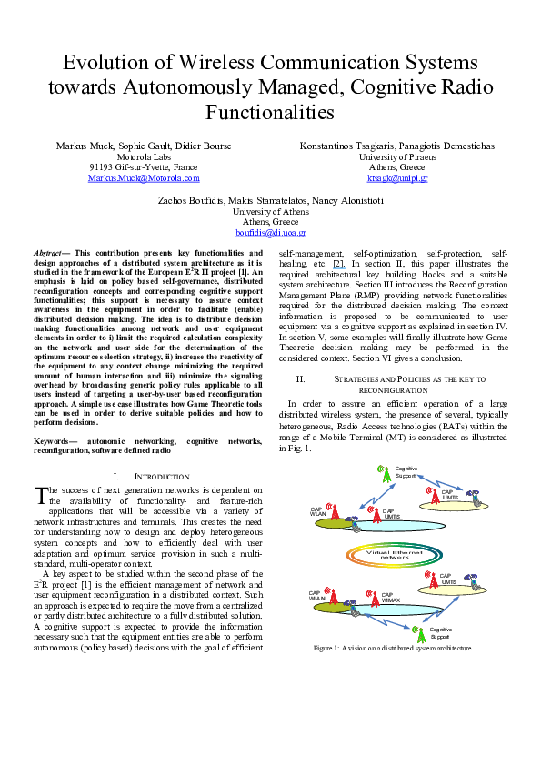 (PDF) Evolution of Wireless Communication Systems Towards Autonomously ...