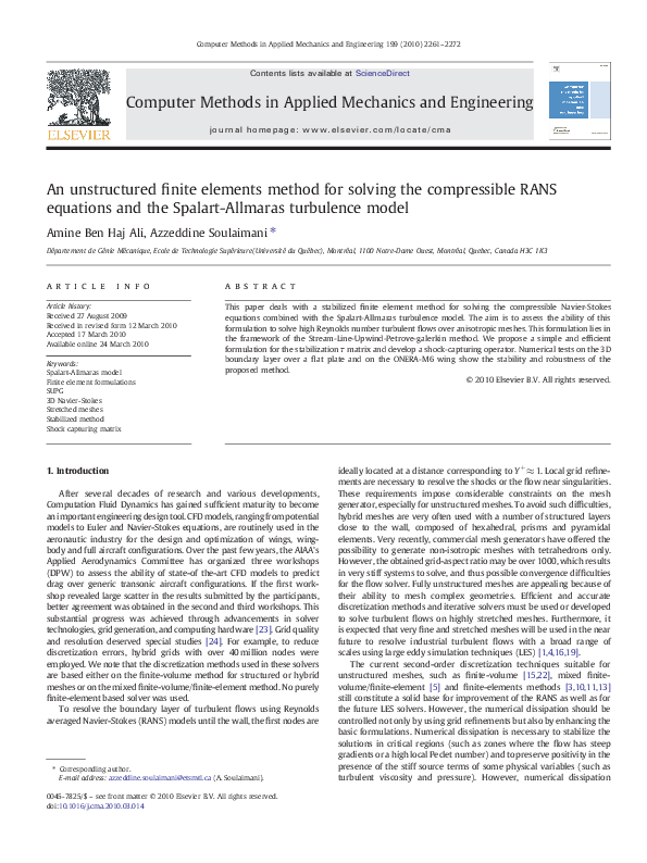 (PDF) An unstructured finite elements method for solving the ...