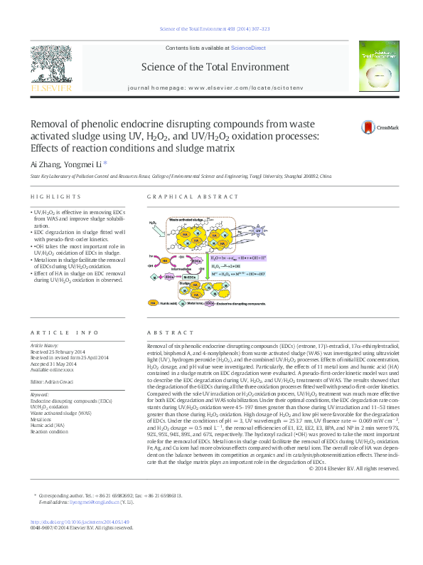 (PDF) Removal of phenolic endocrine disrupting compounds from waste ...