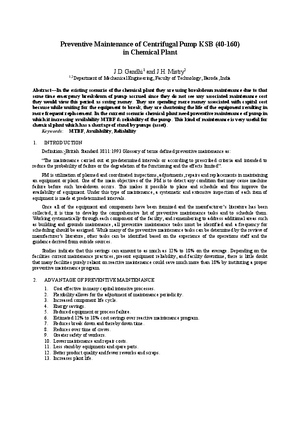 Centrifugal Pump Maintenance Checklist Rasmech vrogue.co