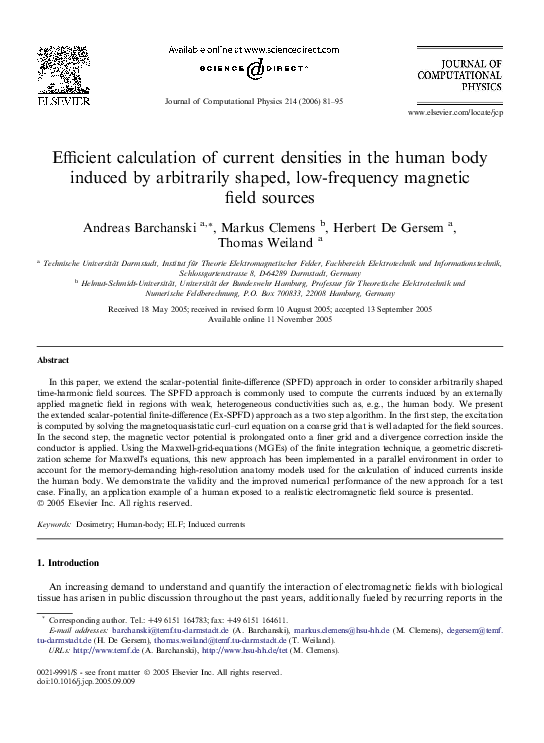 (PDF) Efficient calculation of current densities in the human body ...