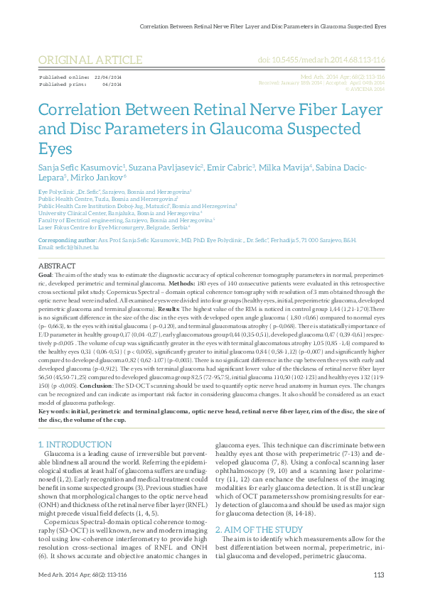 (PDF) Correlation Between Retinal Nerve Fiber Layer Thickness and ...