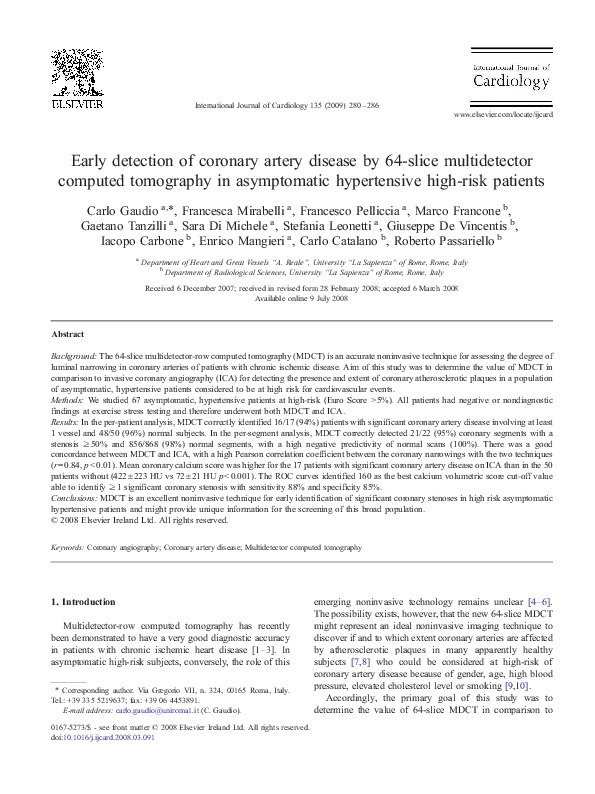 (PDF) Early detection of coronary artery disease by 64-slice ...