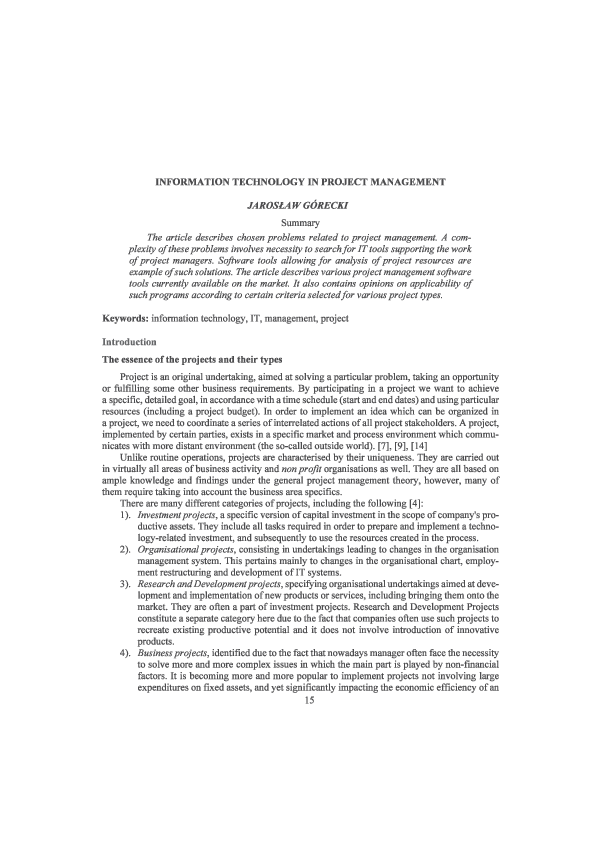 Information technology in project management