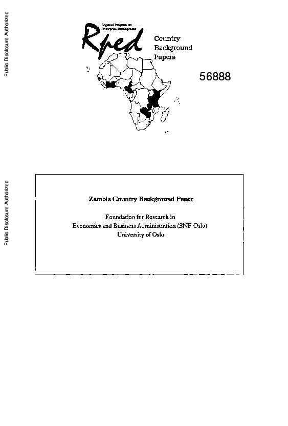 (PDF) Zambia Country background paper Finn Førsund Academia.edu