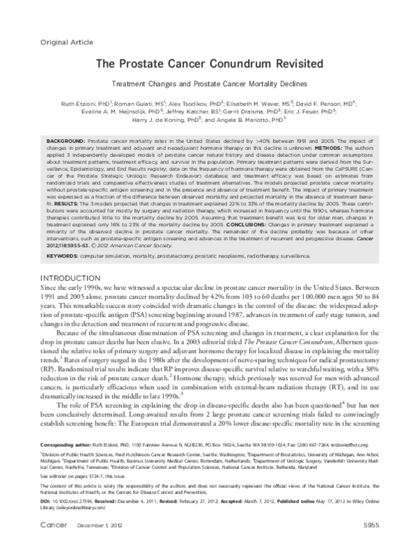 (PDF) The prostate cancer conundrum revisited