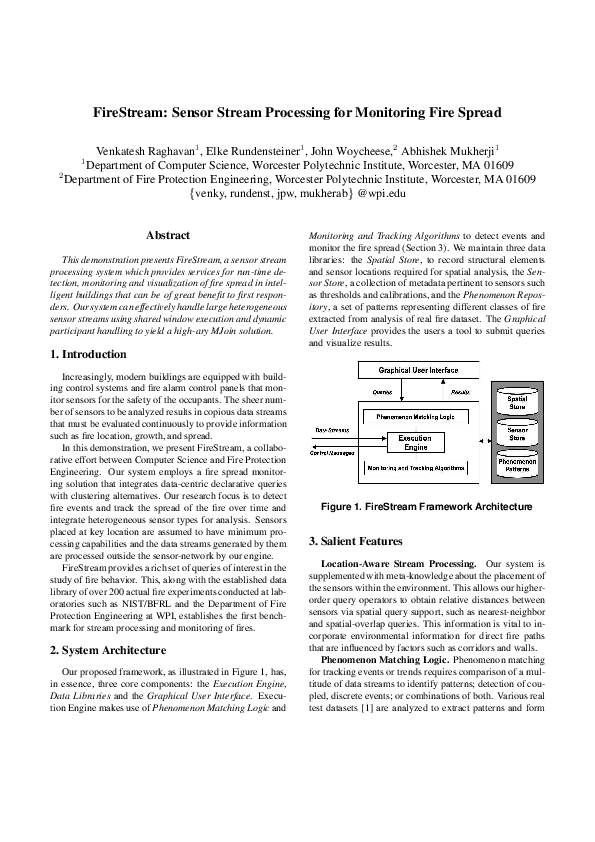 (PDF) FireStream: Sensor Stream Processing for Monitoring Fire Spread
