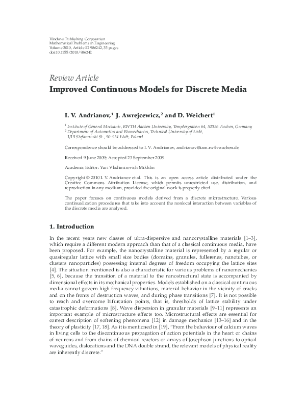 (PDF) Improved Continuous Models for Discrete Media