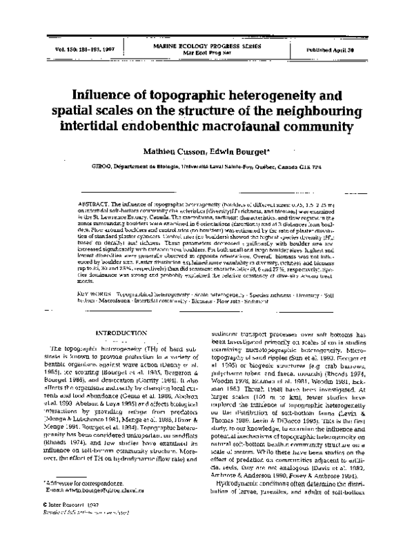 (PDF) Influence of topographic heterogeneity and spatial scales on the ...