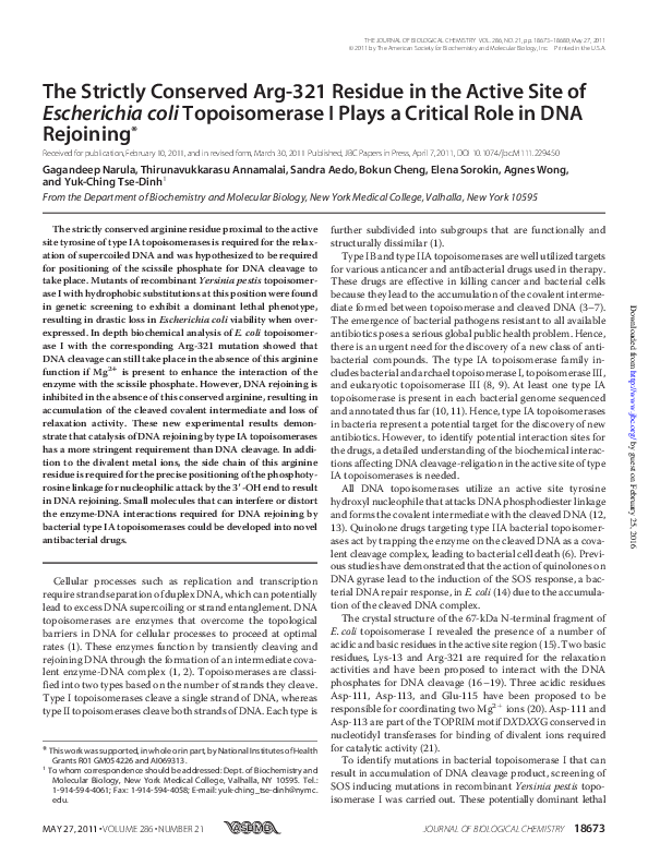 (PDF) The Strictly Conserved Arg-321 Residue in the Active Site of ...