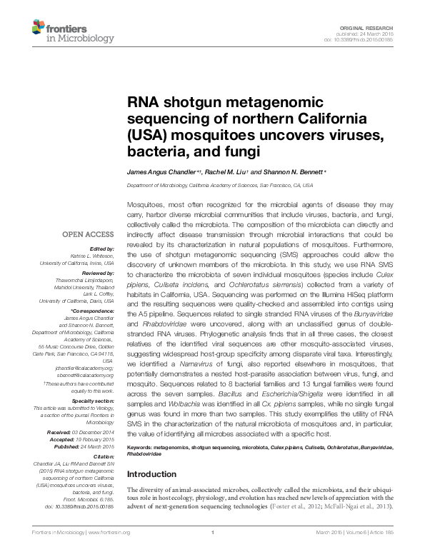 (PDF) RNA shotgun metagenomic sequencing of northern California (USA ...