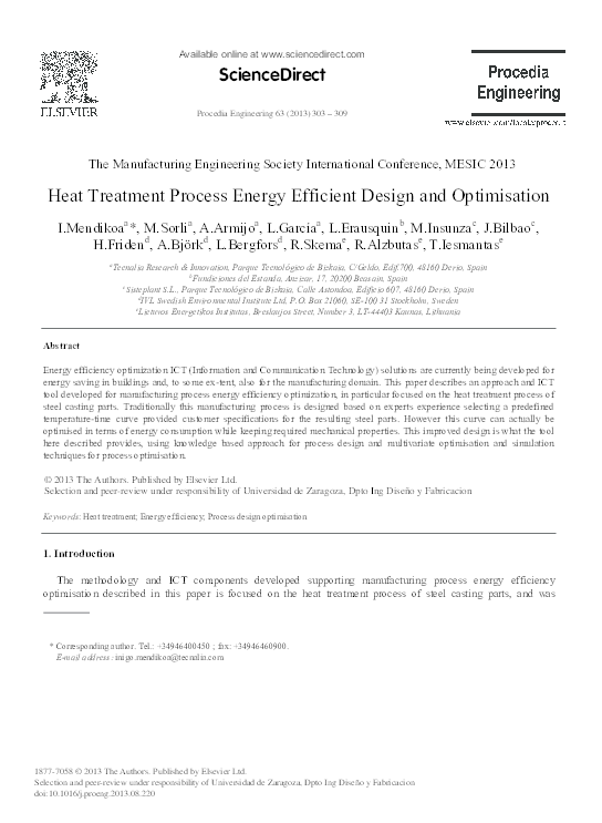 (PDF) Heat Treatment Process Energy Efficient Design and Optimisation