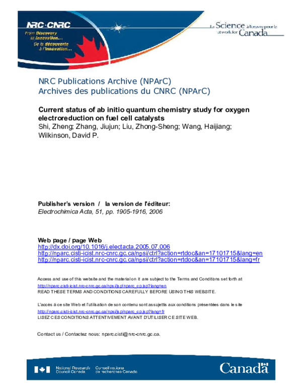 (PDF) Current status of ab initio quantum chemistry study for oxygen ...